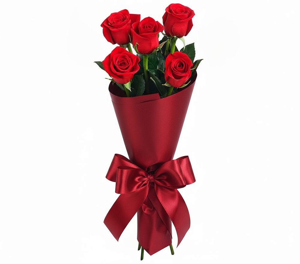 Букет 5 Красных роз Эдлесс Лав в Витязево