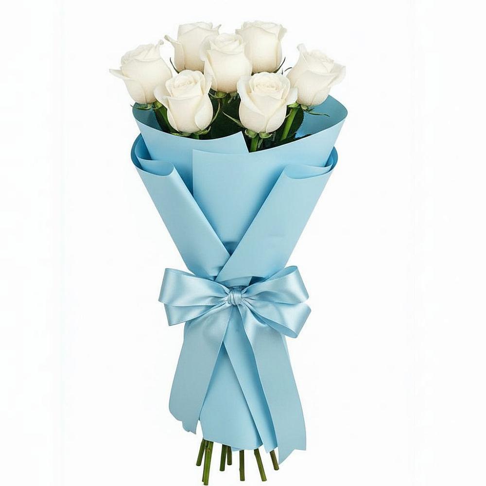 Букет 7 белых роз Проуд в Витязево