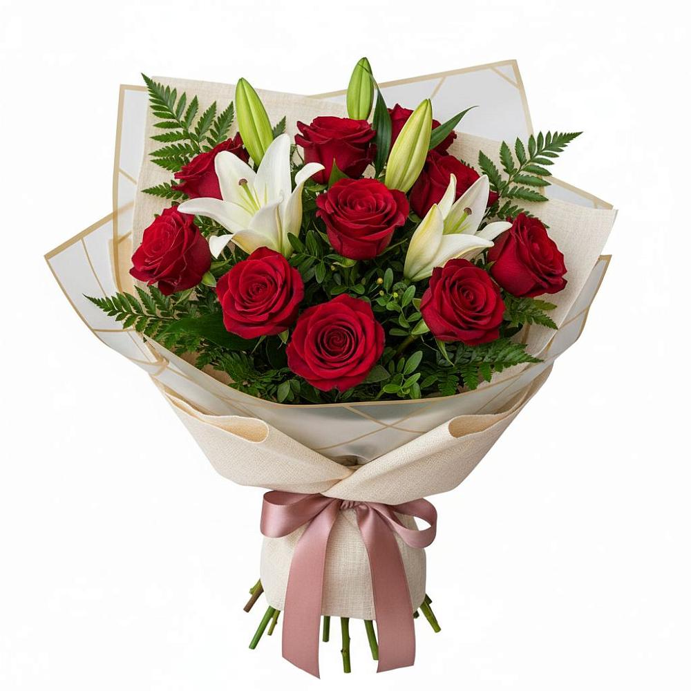 Букет цветов из: Лилии и Розы в Витязево