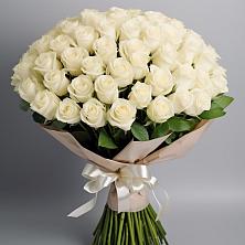 Букет 101 беля роза Белоснежка в Витязево