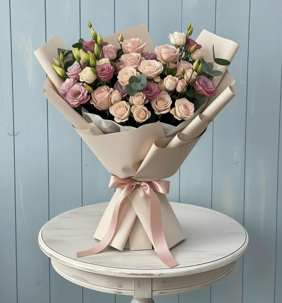 Букет цветов из: Розы и Лизиантусы в Витязево