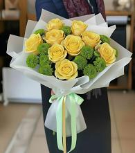 Букет цветов из:  Хризантемы и Розы в Витязево