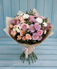 Букет цветов из:  Хризантемы, Розы и Альстромерии в Витязево