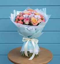 Букет цветов из:  Хризантемы и Розы в Витязево