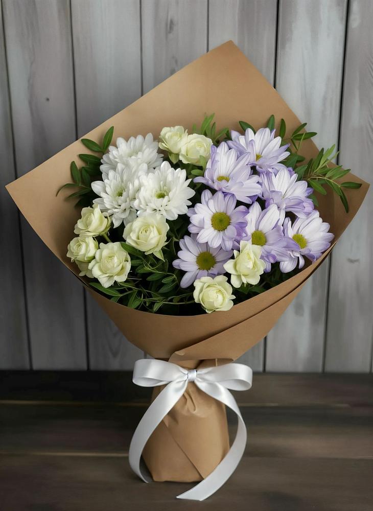 Букет цветов из: Хризантемы и Розы в Витязево